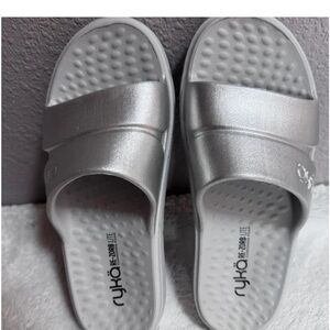 Ryka Women's Silver/Gray Slide Sandals